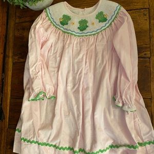 Marmellata Smocked Frog Dress Light Corduroy Size 2T